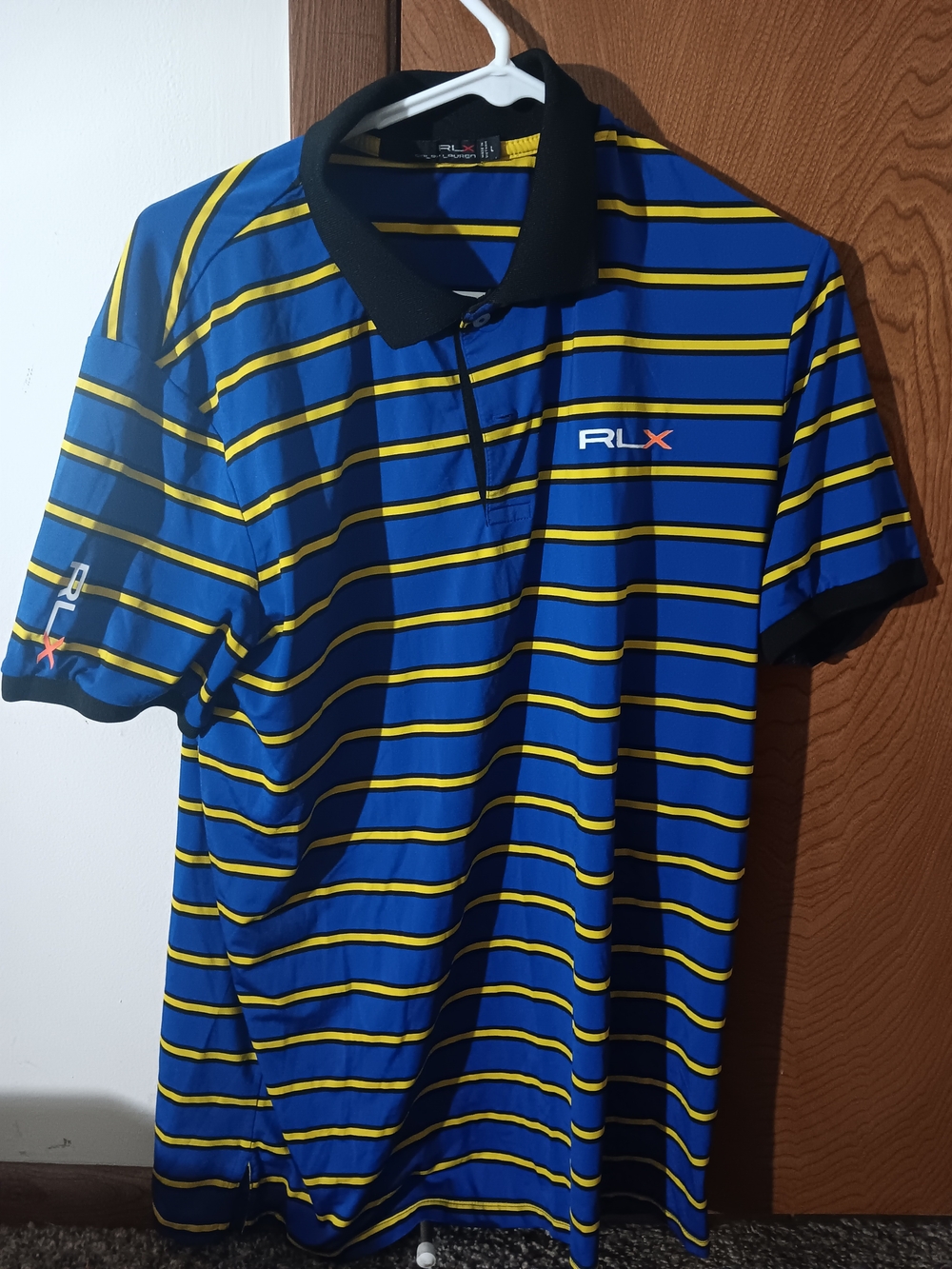 Men’s Blue & Yellow Striped Ralph Lauren Polo Shirt